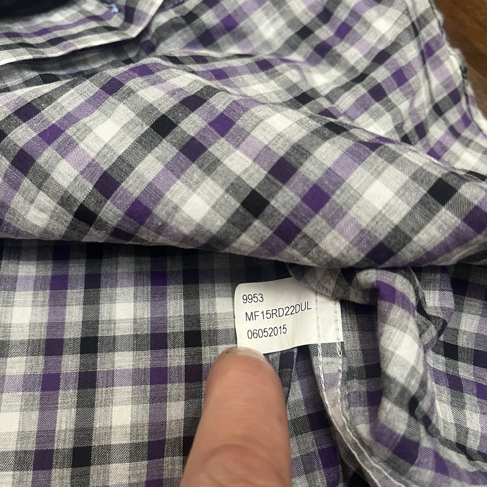 Peter Millar Shirt Mens M Purple Plaid Check Button Down Long Sleeve Cotton - Picture 8 of 13